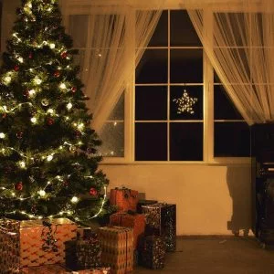 Decorazione natalizia a LED per finestre a forma di stella AZIONE 10 Stella luminosa a LED per finestra di Natale