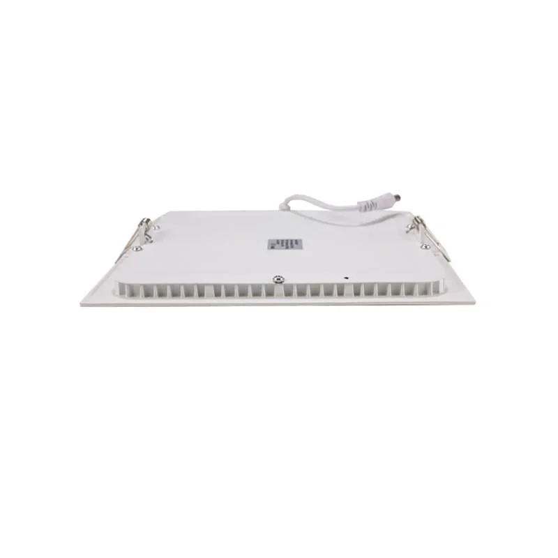 { "alt_text": "Silver rectangular 18W recessed LED panel 4000K" }