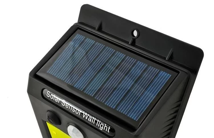 PIR Hareket Sensörlü 48 LED COB Güneş Enerjili Duvar Işığı 7 PIR hareket sensörlü 48 LED COB güneş enerjili duvar lambası
