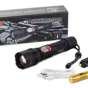 Aluminum rechargeable LED military flashlight