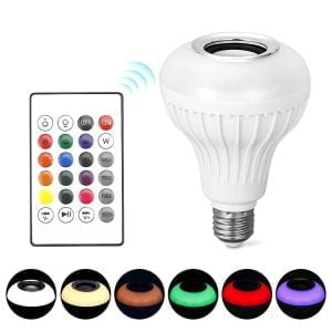 RGB LED žarnica 7W in bluetooth zvočnik + daljinski upravljalnik