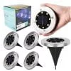 Set of 4 outdoor solar floor lamps 6000K 600mAh