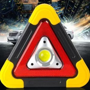 Rechargeable solar LED warning triangle and USB power bank