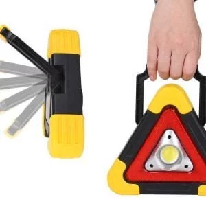 Rechargeable solar LED warning triangle and USB power bank