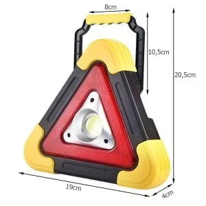 Rechargeable solar LED warning triangle and USB power bank