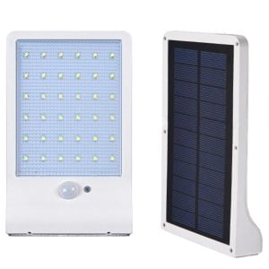 Solarna ulična 36 LED cestna svetilka s PIR sezorjem gibanja 6500K bela