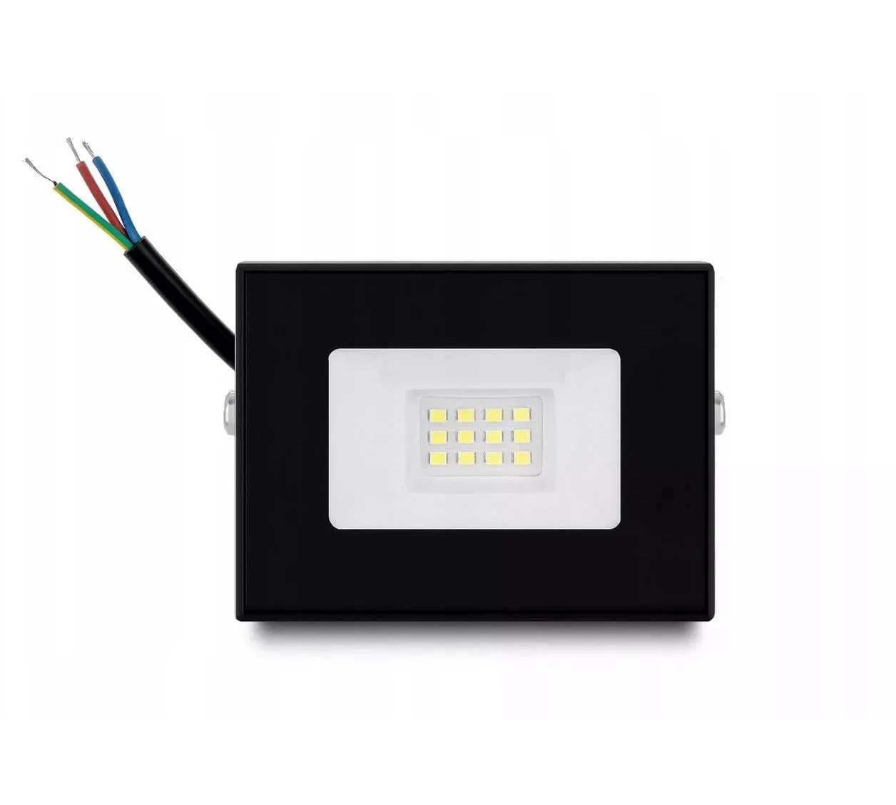 LED 10W reflector black flat 6500K IP66
