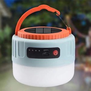 2v1 turistična aku. LED solarna potovalna luč za kampiranje z USB + daljinec 19 2v1 turistična aku. LED solarna potovalna luč za kampiranje z USB + daljinec