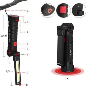 COB LED battery. magnetic workshop lamp flexible USB
