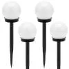Set of 4 round solar LED floor lamps 36cm 2 Set of 4 round solar LED floor lamps 36cm