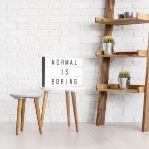 Stenska baterijska LED tabla z napisom bela 42cm XXL IP20