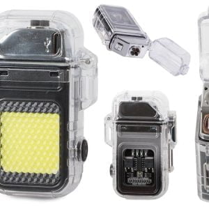 2v1 aku. plazma vžigalnik z COB LED svetilko USB 7,5cm