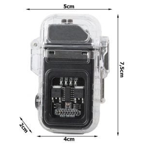 2v1 aku. plazma vžigalnik z COB LED svetilko USB 7,5cm