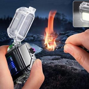 2v1 aku. plazma vžigalnik z COB LED svetilko USB 7,5cm
