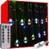 [ "New Year's LED lights, light curtain, RGB balls for a festive atmosphere" ]