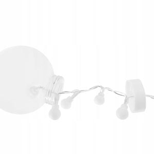 Novoletne lučke svetlobna zavesa 108 LED RGB 8 funkcij USB kroglice 19 Novoletna RGB LED svetlobna zavesa s kroglicami, USB