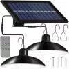 2x solar hanging 80W LED lamp cold white 3600mAh IP44