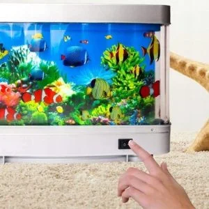 Vrteči LED dekorativni akvarij plavajoče ribice 30cm