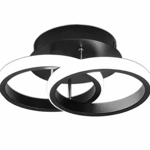 [ "Črna Moderna stropna nadometna LED svetilka 20W, 26cm s krogi" ]