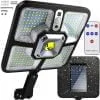 [ "Black solar LED lamp 220 SMD+15 COB with PIR sensor and remote control" ]