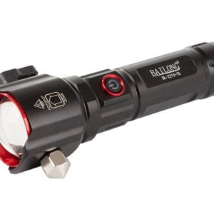 3v1 taktična aku. LED alu. ročna svetilka ZOOM kladivo + powerbank