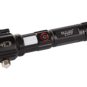 3v1 taktična aku. LED alu. ročna svetilka ZOOM kladivo + powerbank