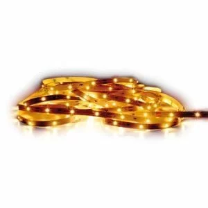 Set RGBW 5m self-adhesive LED strip IP44 24W waterproof 12 a close-up of a string of lights