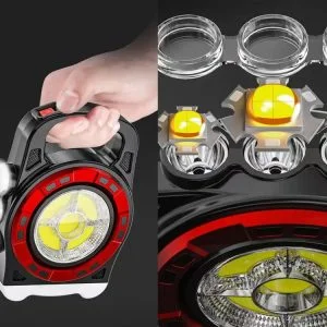 3 in 1 battery. solar LED COB flashlight 2400mAh