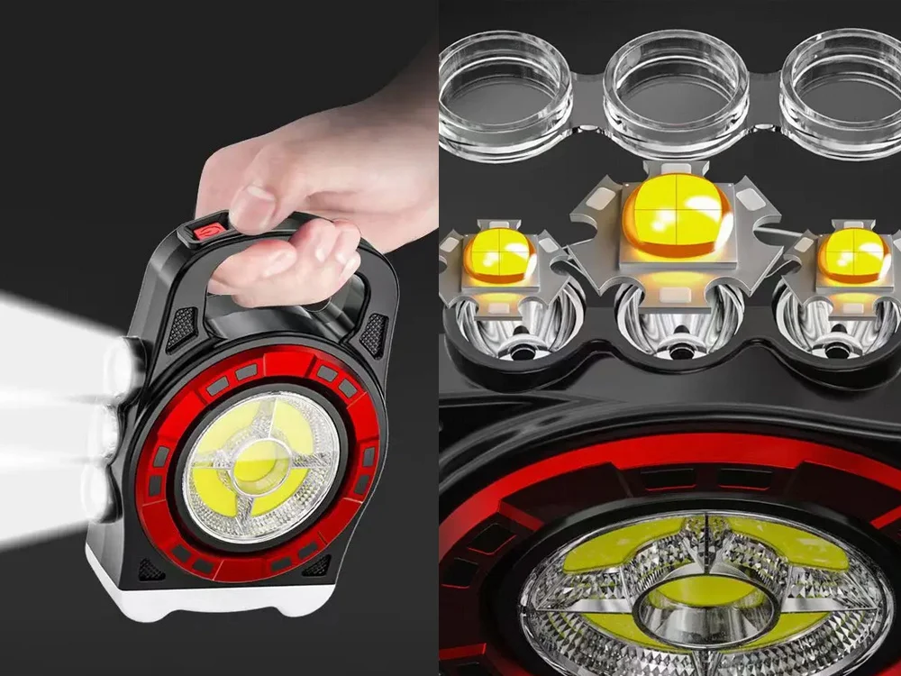 3 in 1 battery. solar LED COB flashlight 2400mAh