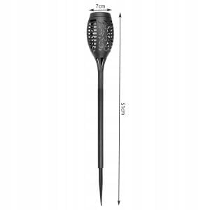 Set 4x solarnih vrtnih talnih LED svetilk z učinkom gorečega plemena 28 a black torch with a long tip