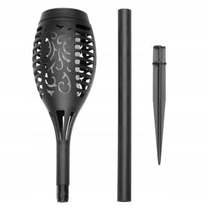 a black torch with a black design