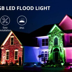 2x zunanji LED reflektor RGB z daljincem 50W IP65