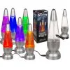 a group of lava lamps with a box