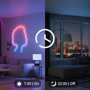 Smart WiFi RGBIC LED light strip in matte tube 5m IP68 Tuya Alexa Google assistant 24 RGBIC LED light strip in matte tube, illuminated