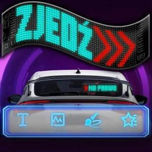 Flexible LED RGB display notice board with displayed messages