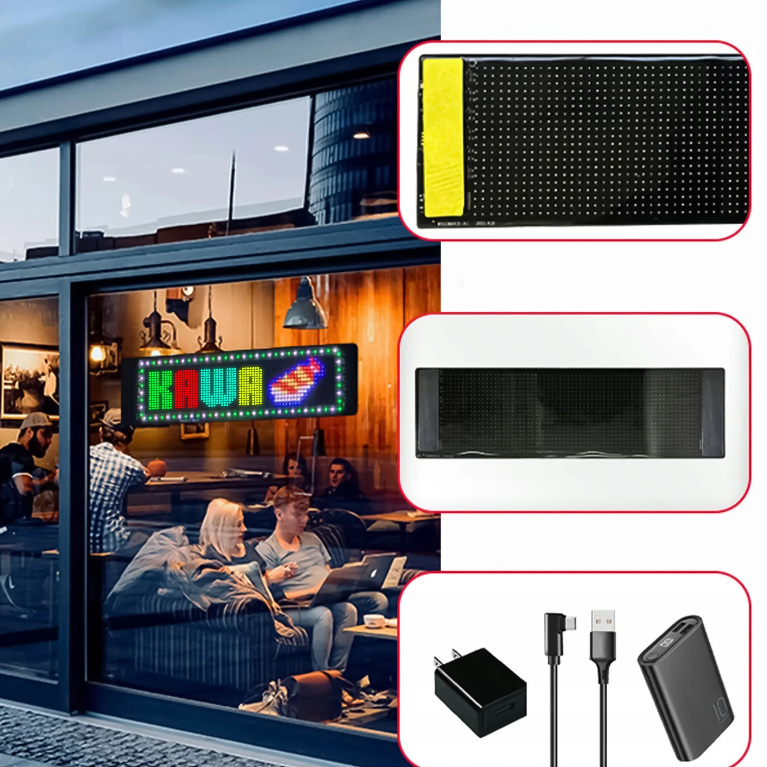 Flexible LED RGB display billboard USB 59cm application