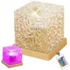 Acrylic rechargeable LED RGB crystal lamp cube USB + remote