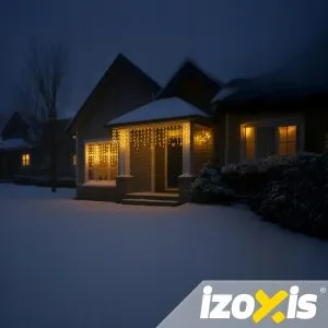Christmas curtain with 100 warm white LED lights