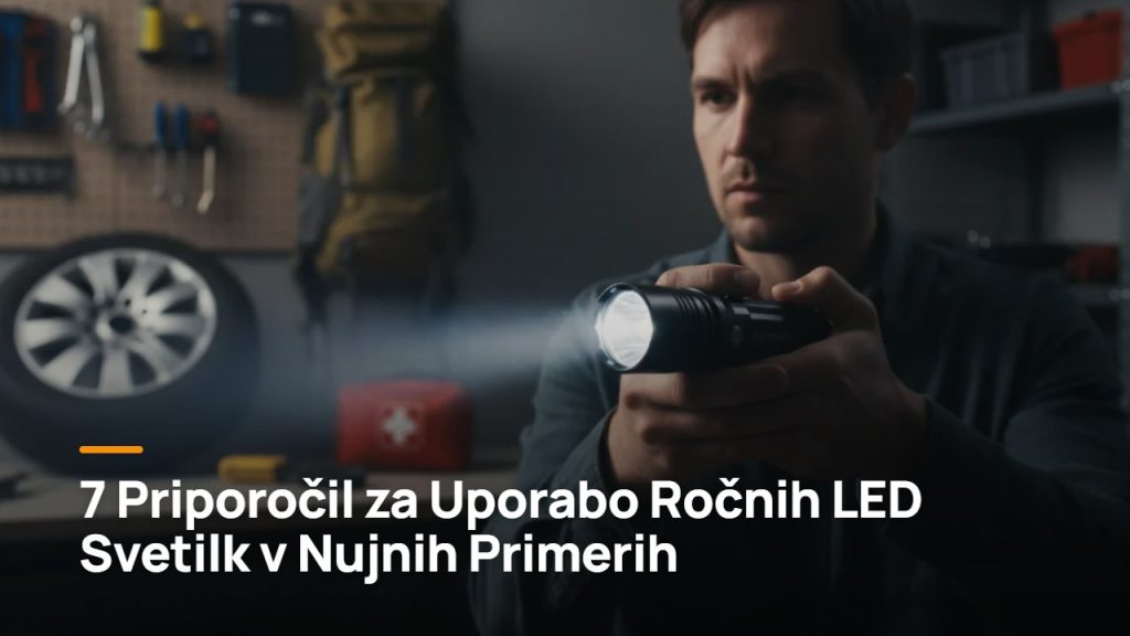 7 Priporočil za Uporabo Ročnih LED Svetilk v Nujnih Primerih 3 Infografika s sedmimi priporočili za uporabo ročnih LED svetilk v sili