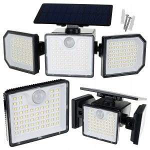 167 LED 500lm solarna svetilka s senzorjem gibanja 1800mAh IP65 6000-6500K