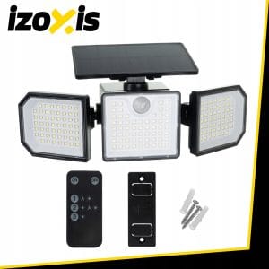 167 LED 500lm solarna svetilka s senzorjem gibanja 1800mAh IP65 6000-6500K