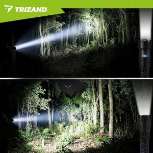 3v1 alu. LED taktična ročna svetilka aku. 5000mAh 1500lm ZOOM LCD USB
