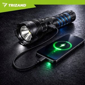 3v1 alu. LED taktična ročna svetilka aku. 5000mAh 1500lm ZOOM LCD USB