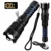 3v1 alu. LED taktična ročna svetilka aku. 5000mAh 1500lm ZOOM LCD USB