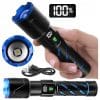 Alu. LED taktična ročna svetilka aku. 5000mAh 800lm ZOOM LCD USB