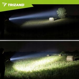 Alu. LED taktična ročna svetilka aku. 5000mAh 800lm ZOOM LCD USB