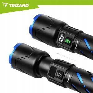 Alu. LED taktična ročna svetilka aku. 5000mAh 800lm ZOOM LCD USB