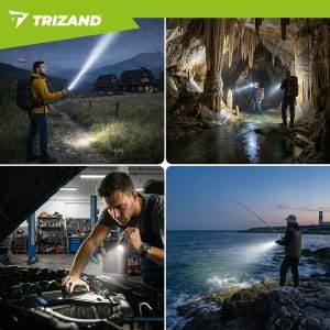 Alu. LED taktična ročna svetilka aku. 5000mAh 800lm ZOOM LCD USB