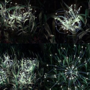 Set 2x LED hladno bela solarna dekorativna svetilka fontana steklena vlakna 89cm