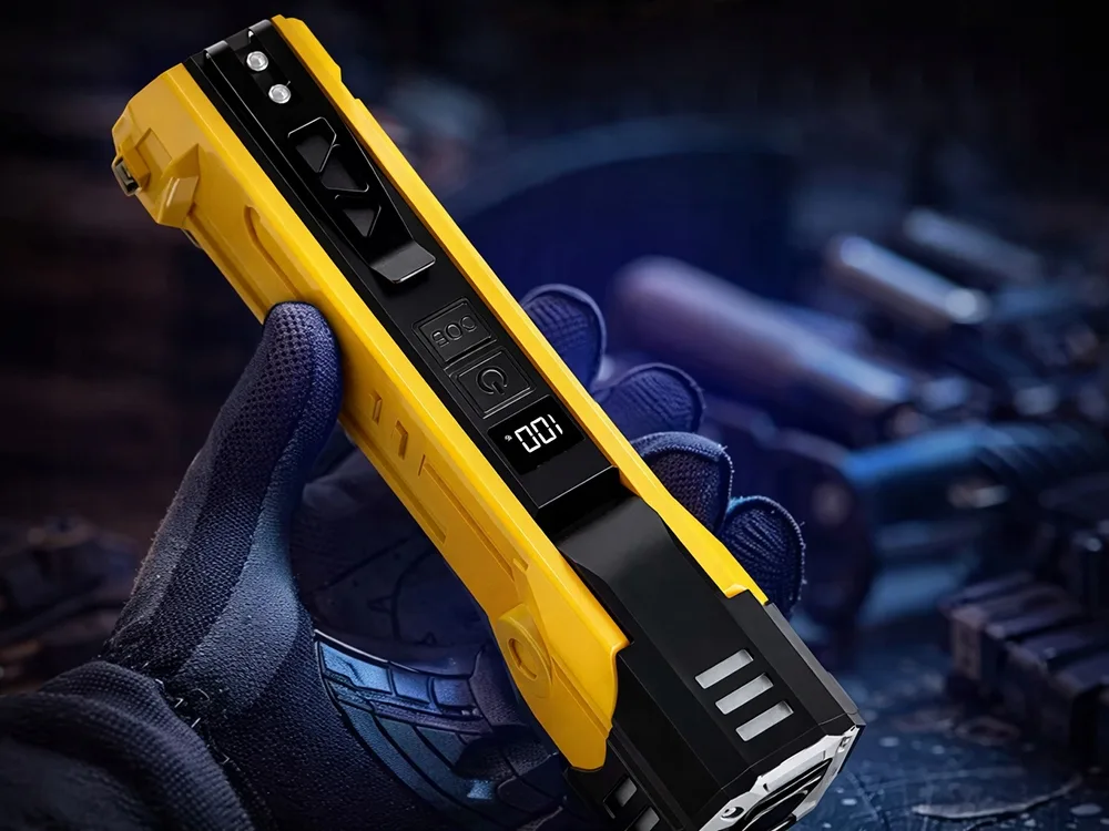 Yellow 3in1 COB LED workshop lamp, powerbank, magnetic, hook